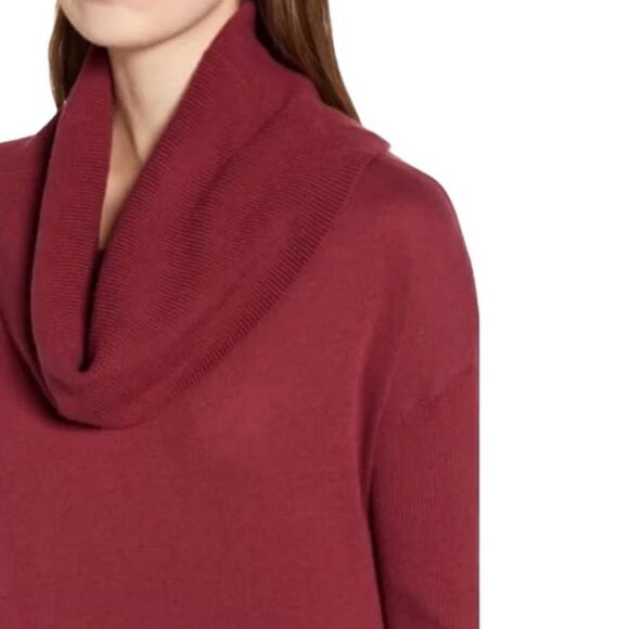 Caslon Burgundy 3-In-1 Convertible Cowl Neck Side Slit Tunic NWT - Picture 5 of 11